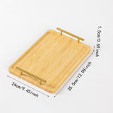 Maxbell Serving Tray Portable Bamboo with Handle Bathroom Tray for Hotel Fruit Cafes M