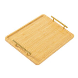 Maxbell Serving Tray Portable Bamboo with Handle Bathroom Tray for Hotel Fruit Cafes M