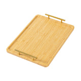 Maxbell Serving Tray Portable Bamboo with Handle Bathroom Tray for Hotel Fruit Cafes M
