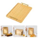 Maxbell Serving Tray Portable Bamboo with Handle Bathroom Tray for Hotel Fruit Cafes M