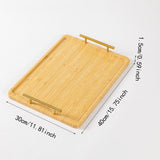 Maxbell Serving Tray Portable Bamboo with Handle Bathroom Tray for Hotel Fruit Cafes L