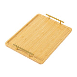 Maxbell Serving Tray Portable Bamboo with Handle Bathroom Tray for Hotel Fruit Cafes L
