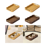 Maxbell Bamboo Serving Tray Breakfast Multipurpose Dinner Tea Tray with Metal Handle S Wood Color