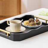 Maxbell Serving Tray Tea Cup Tray Portable Accessories Entertaining Rectangular Tray L