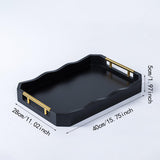 Maxbell Serving Tray Tea Cup Tray Portable Accessories Entertaining Rectangular Tray L