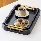 Maxbell Serving Tray Tea Cup Tray Portable Accessories Entertaining Rectangular Tray L