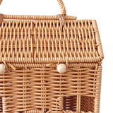 Maxbell Storage Basket with Lid Gift Box Case Retro Style Handwoven Display Suitcase S