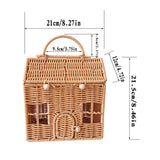 Maxbell Storage Basket with Lid Gift Box Case Retro Style Handwoven Display Suitcase S