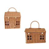 Maxbell Storage Basket with Lid Gift Box Case Retro Style Handwoven Display Suitcase S