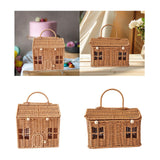Maxbell Storage Basket with Lid Gift Box Case Retro Style Handwoven Display Suitcase S