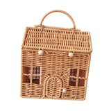 Maxbell Storage Basket with Lid Gift Box Case Retro Style Handwoven Display Suitcase S