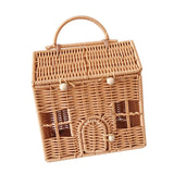 Maxbell Storage Basket with Lid Gift Box Case Retro Style Handwoven Display Suitcase S