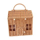Maxbell Storage Basket with Lid Gift Box Case Retro Style Handwoven Display Suitcase S