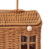 Maxbell Storage Basket with Lid Gift Box Case Retro Style Handwoven Display Suitcase L
