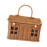 Maxbell Storage Basket with Lid Gift Box Case Retro Style Handwoven Display Suitcase L