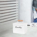 Maxbell Laundry Pods Storage Container with Lid for Apartment Laundry Room Wash Room White