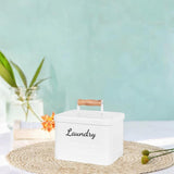 Maxbell Laundry Pods Storage Container with Lid for Apartment Laundry Room Wash Room White