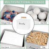 Maxbell Laundry Pods Storage Container with Lid for Apartment Laundry Room Wash Room White