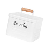 Maxbell Laundry Pods Storage Container with Lid for Apartment Laundry Room Wash Room White