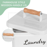 Maxbell Laundry Pods Storage Container with Lid for Apartment Laundry Room Wash Room White