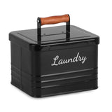 Maxbell Laundry Pods Storage Container with Lid for Apartment Laundry Room Wash Room Black