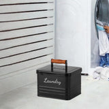Maxbell Laundry Pods Storage Container with Lid for Apartment Laundry Room Wash Room Black