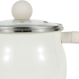 Maxbell Sauce Pan Enamel Versatile for Cooking Cookware for Home Camping Dining Room White