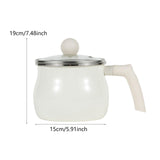Maxbell Sauce Pan Enamel Versatile for Cooking Cookware for Home Camping Dining Room White