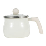 Maxbell Sauce Pan Enamel Versatile for Cooking Cookware for Home Camping Dining Room White