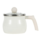 Maxbell Sauce Pan Enamel Versatile for Cooking Cookware for Home Camping Dining Room White