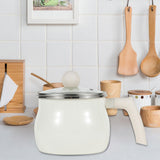 Maxbell Sauce Pan Enamel Versatile for Cooking Cookware for Home Camping Dining Room White
