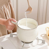 Maxbell Sauce Pan Enamel Versatile for Cooking Cookware for Home Camping Dining Room White