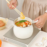 Maxbell Sauce Pan Enamel Versatile for Cooking Cookware for Home Camping Dining Room White