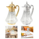 Maxbell Middle Eastern Style Glass Pitcher Glass Water Jug for Office Indoor Outdoor Gold