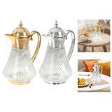 Maxbell Middle Eastern Style Glass Pitcher Glass Water Jug for Office Indoor Outdoor Gold