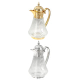Maxbell Middle Eastern Style Glass Pitcher Glass Water Jug for Office Indoor Outdoor Gold