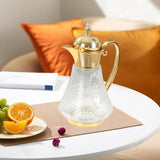 Maxbell Middle Eastern Style Glass Pitcher Glass Water Jug for Office Indoor Outdoor Gold