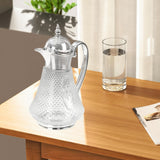 Maxbell Middle Eastern Style Glass Pitcher Glass Water Jug for Office Indoor Outdoor Silver
