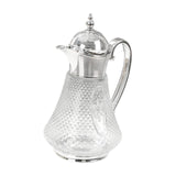 Maxbell Middle Eastern Style Glass Pitcher Glass Water Jug for Office Indoor Outdoor Silver