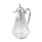 Maxbell Middle Eastern Style Glass Pitcher Glass Water Jug for Office Indoor Outdoor Silver