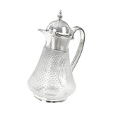 Maxbell Middle Eastern Style Glass Pitcher Glass Water Jug for Office Indoor Outdoor Silver
