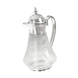 Maxbell Middle Eastern Style Glass Pitcher Glass Water Jug for Office Indoor Outdoor Silver