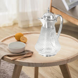 Maxbell Middle Eastern Style Glass Pitcher Glass Water Jug for Office Indoor Outdoor Silver