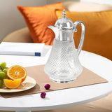 Maxbell Middle Eastern Style Glass Pitcher Glass Water Jug for Office Indoor Outdoor Silver