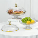 Maxbell Fruit Plate with Lid Dustproof Cake Stand for Afternoon Tea Banquet Holidays L