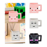 Maxbell Square Coffee Mug Decor Milk Tea Water Cup for Party Supplies Kitchen Office Pink