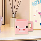 Maxbell Square Coffee Mug Decor Milk Tea Water Cup for Party Supplies Kitchen Office Pink