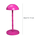 Maxbell Wig Stand Multifunction Portable Sturdy Hat Display Stand Mall Home Shop Rose Red