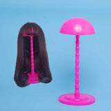 Maxbell Wig Stand Multifunction Portable Sturdy Hat Display Stand Mall Home Shop Rose Red
