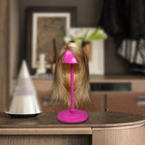 Maxbell Wig Stand Multifunction Portable Sturdy Hat Display Stand Mall Home Shop Rose Red